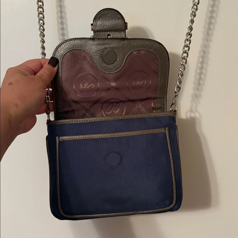 Brighton Navy and Brown Crossbody Bag - Picture 2 of 3